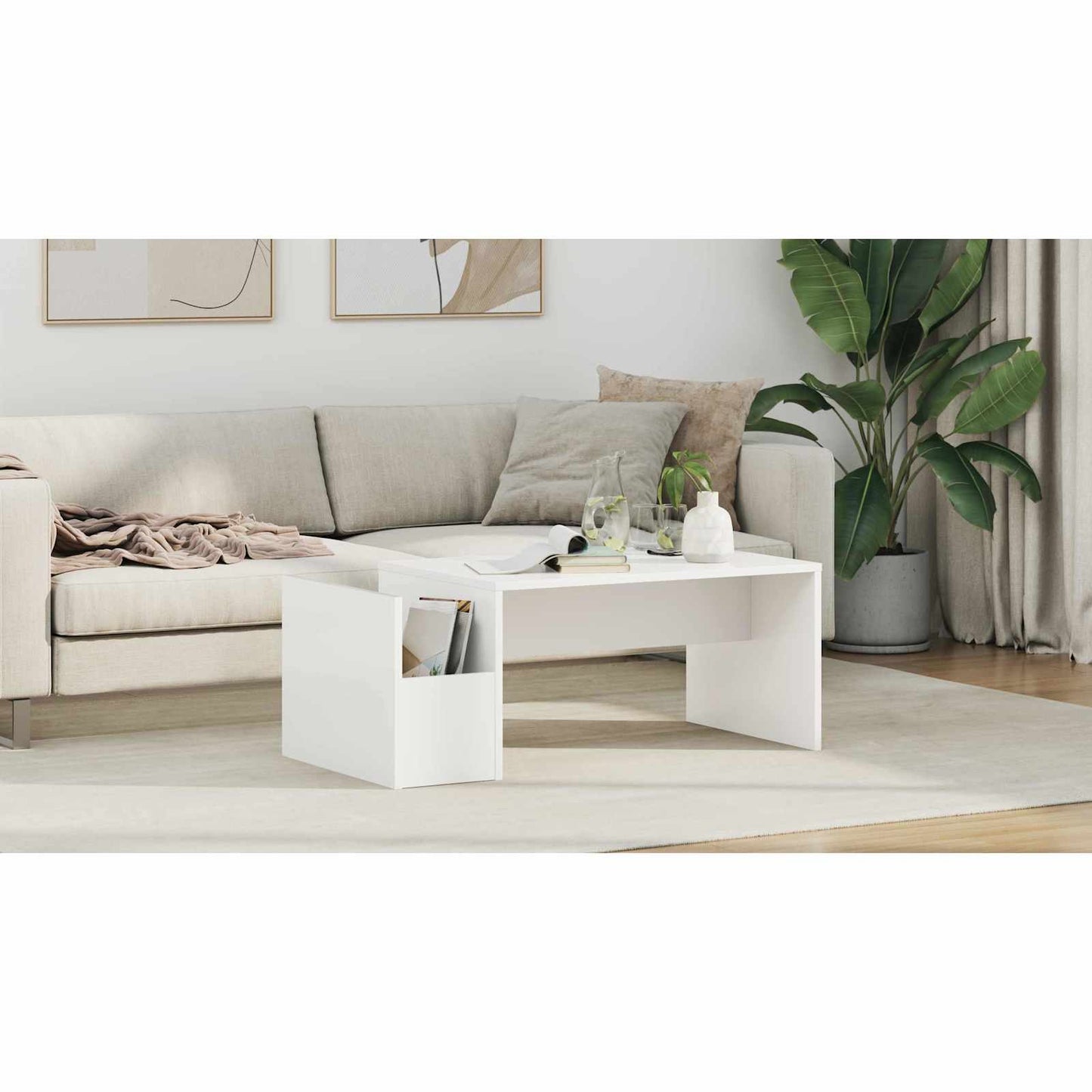 Coffee Table White 90 x 45 x 35 cm Engineered Wood