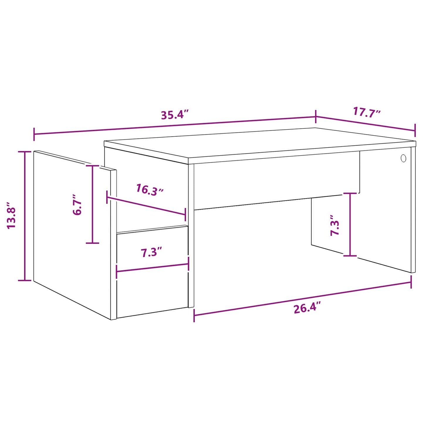 Coffee Table White 90 x 45 x 35 cm Engineered Wood
