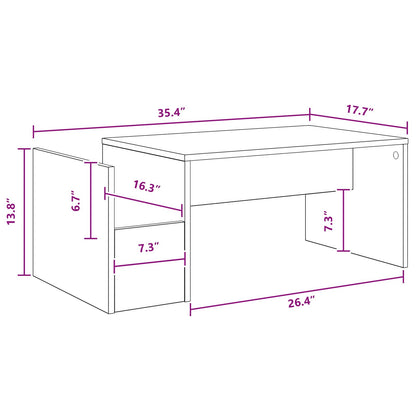 Coffee Table White 90 x 45 x 35 cm Engineered Wood
