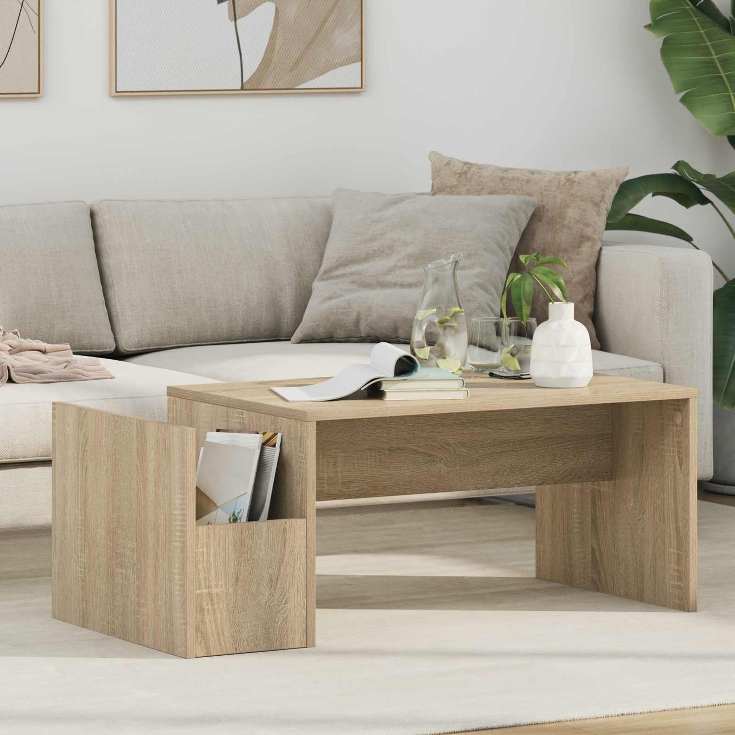 Coffee Table Sonoma Oak 90 x 45 x 35 cm Engineered Wood