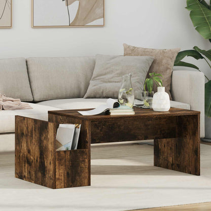 Coffee Table Smoked Oak 90 x 45 x 35 cm Engineered Wood