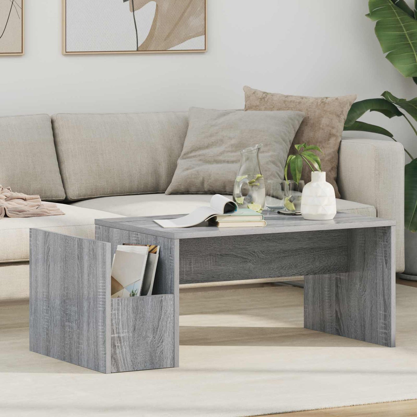 Coffee Table Grey Sonoma 90 x 45 x 35 cm Engineered Wood
