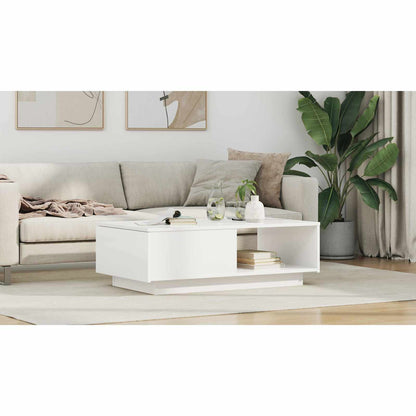 Coffee Table with Drawer White 95 x 55 x 31 cm Engineered Wood