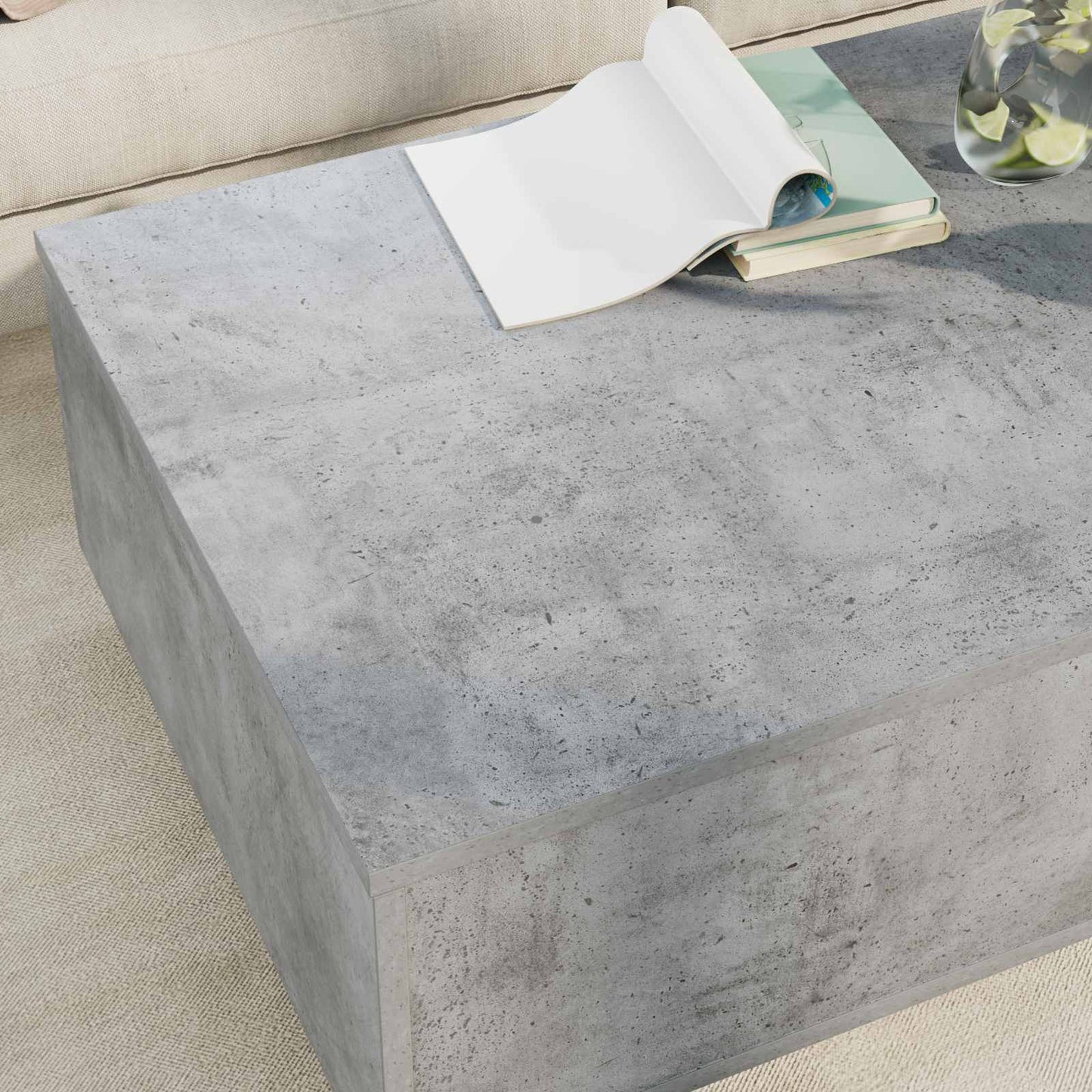 Coffee Table Concrete Grey 95 x 55 x 31 cm Engineered Wood