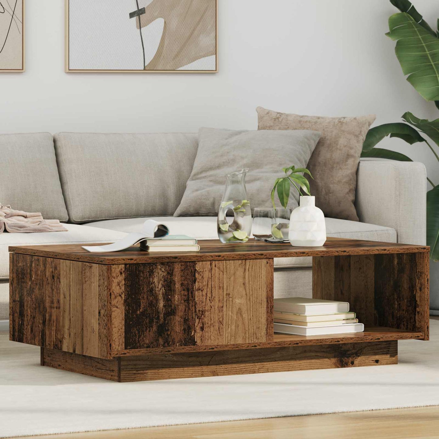 Coffee Table Old Wood 95 x 55 x 31 cm Engineered Wood
