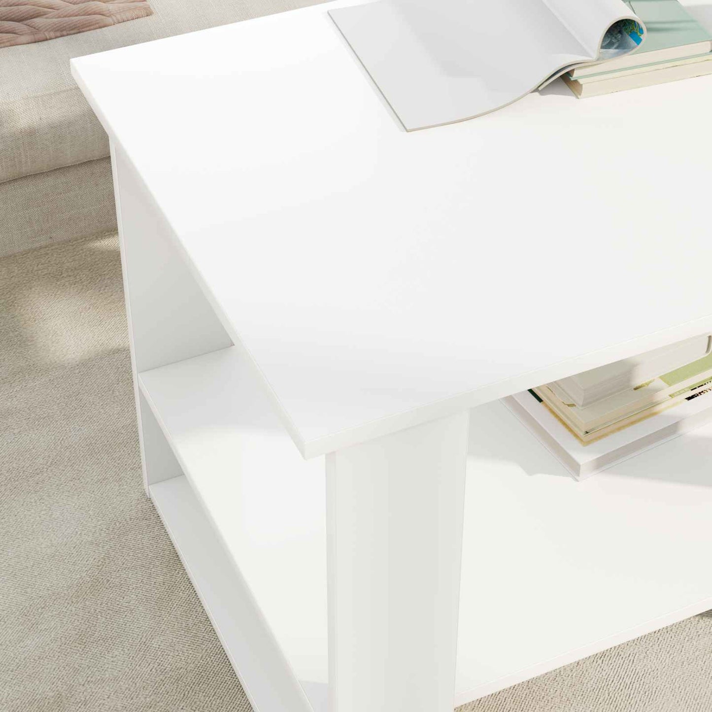 Coffee Table White 72 x 50 x 50 cm Engineered Wood