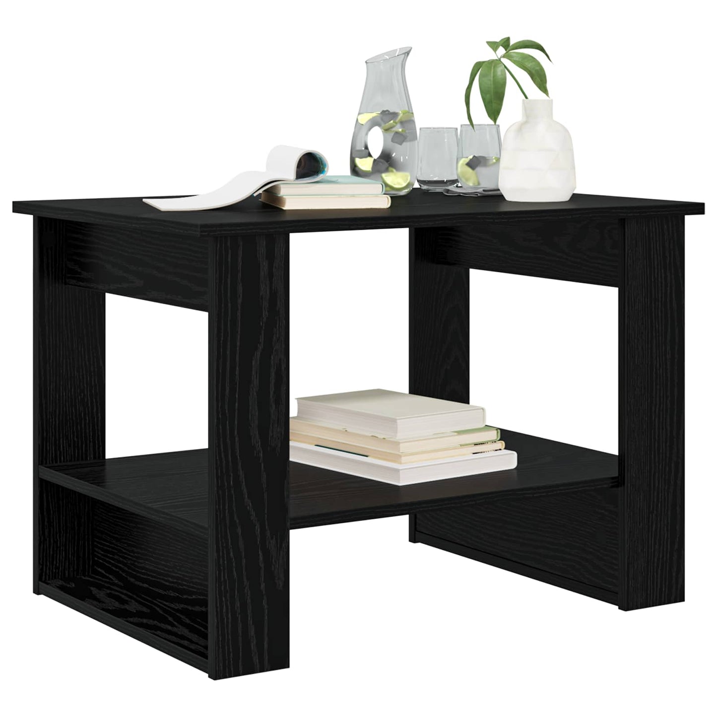 Coffee Table Black Oak 72 x 50 x 50 cm Engineered Wood