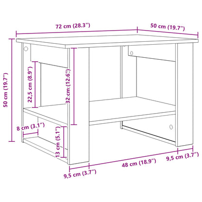 Coffee Table Sonoma Oak 72 x 50 x 50 cm Engineered Wood