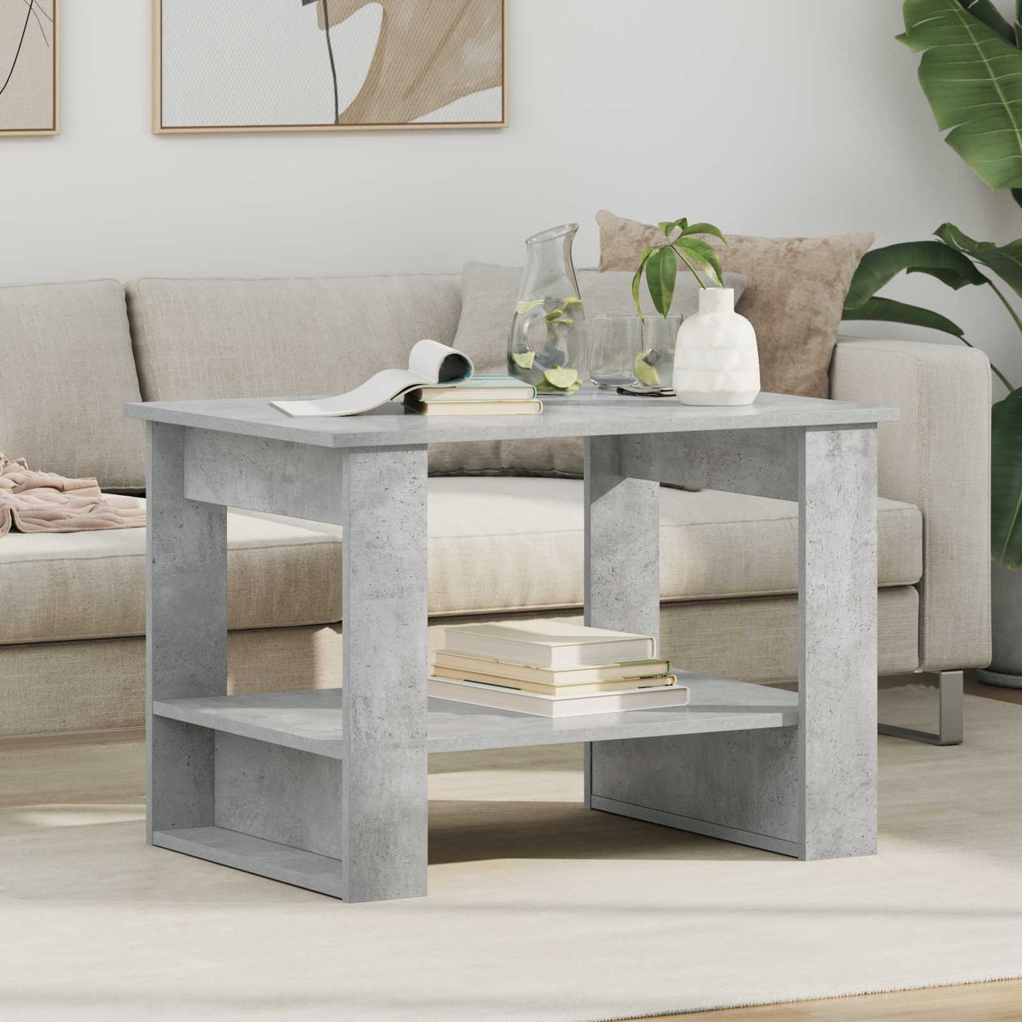 Coffee Table Concrete Grey 72 x 50 x 50 cm Engineered Wood