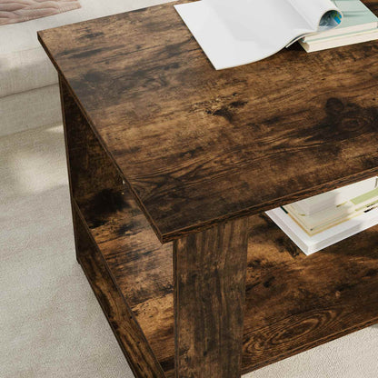Coffee Table Smoked Oak 72 x 50 x 50 cm Engineered Wood