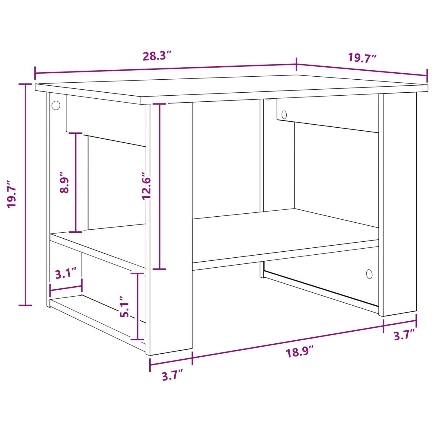 Coffee Table Grey Sonoma 72 x 50 x 50 cm Engineered Wood