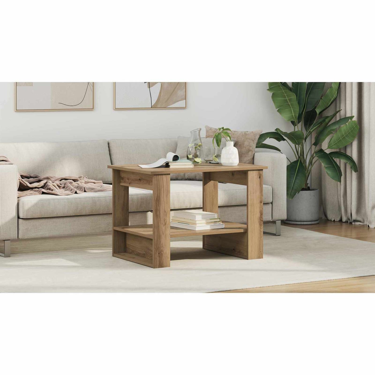 Coffee Table Artisan Oak 72 x 50 x 50 cm Engineered Wood