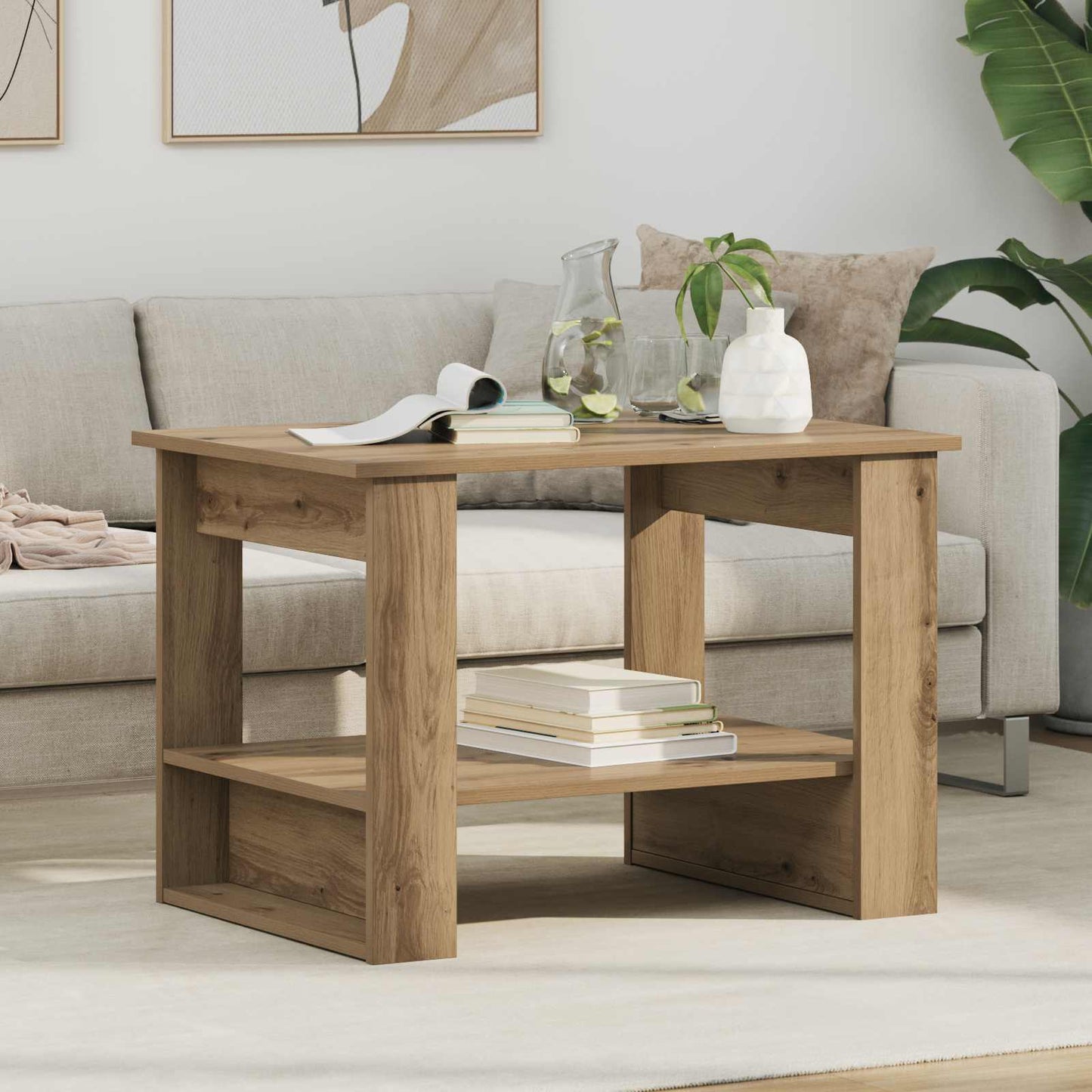 Coffee Table Artisan Oak 72 x 50 x 50 cm Engineered Wood