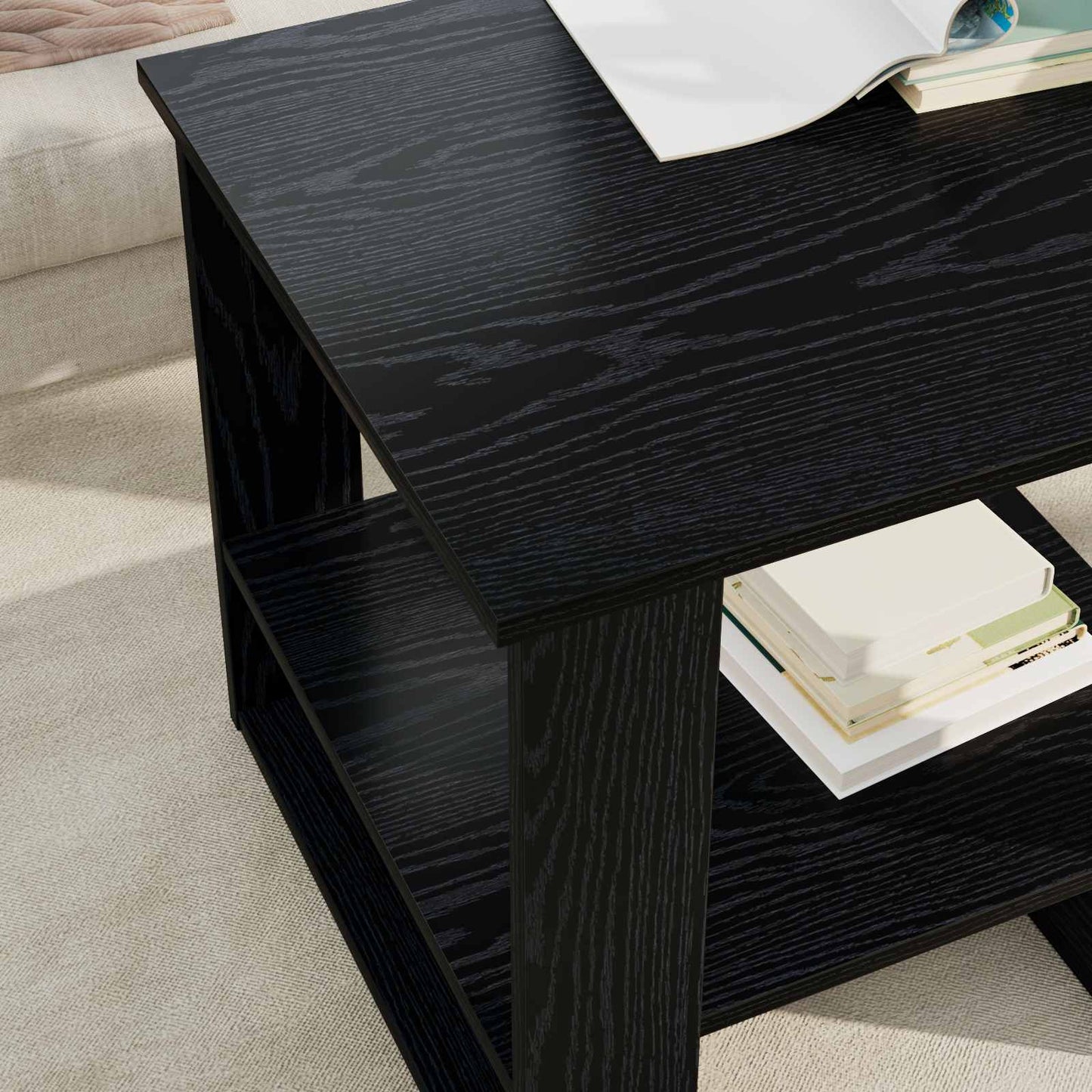 Coffee Table Black Oak 51 x 50 x 50 cm Engineered Wood