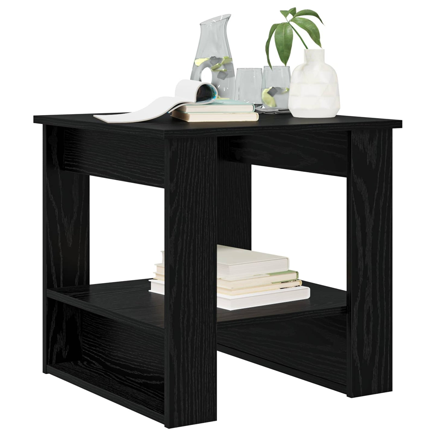 Coffee Table Black Oak 51 x 50 x 50 cm Engineered Wood