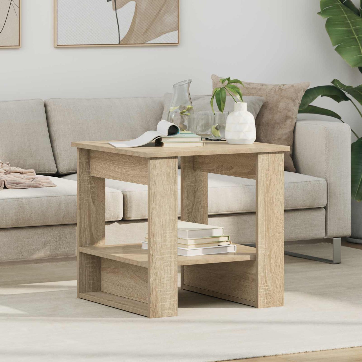 Coffee Table Sonoma Oak 51 x 50 x 50 cm Engineered Wood
