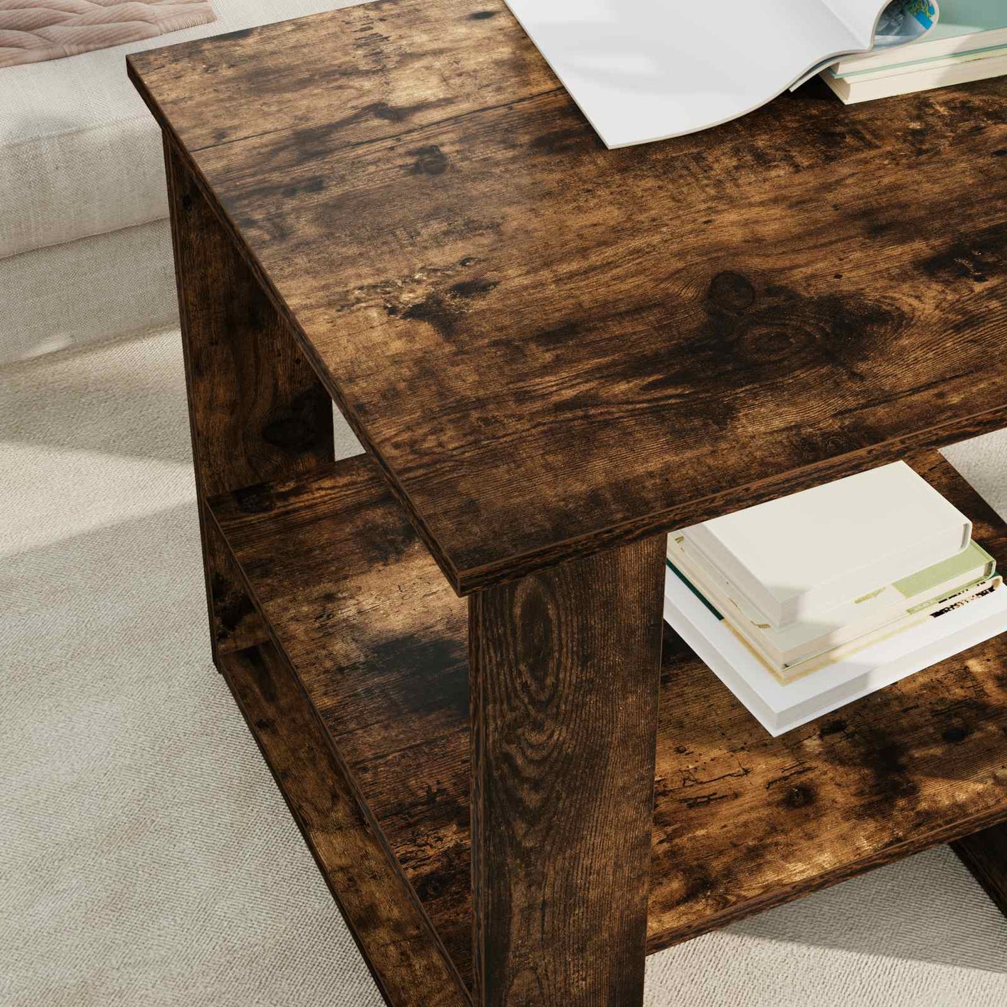 Coffee Table Smoked Oak 51 x 50 x 50 cm Engineered Wood