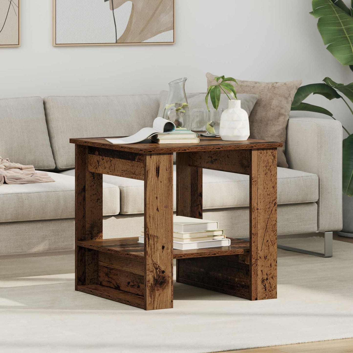 Coffee Table Old Wood 51 x 50 x 50 cm Engineered Wood