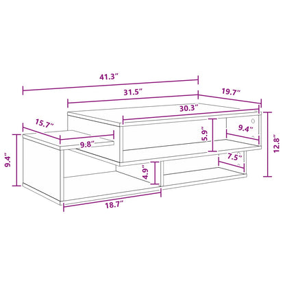 Coffee Table Black Oak 105 x 50 x 32.5 cm Engineered Wood