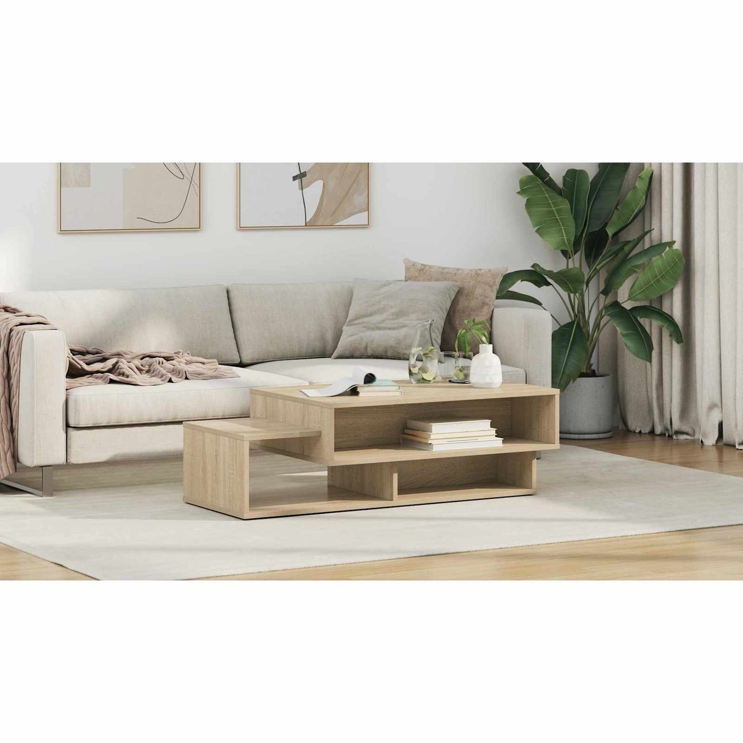 Coffee Table Sonoma Oak 105 x 50 x 32.5 cm Engineered Wood