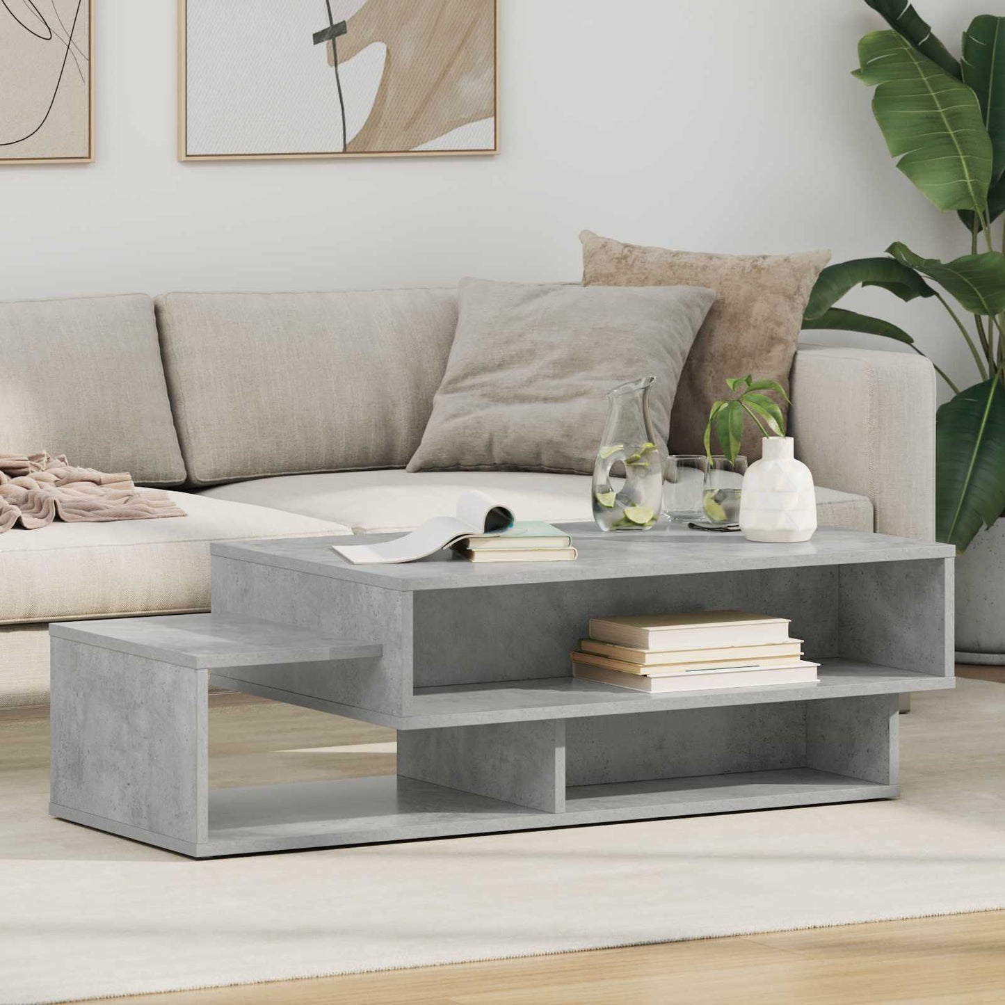Coffee Table Concrete Grey 105 x 50 x 32.5 cm Engineered Wood