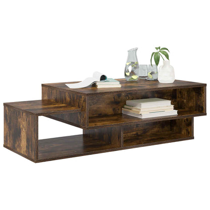 Coffee Table Smoked Oak 105 x 50 x 32.5 cm Engineered Wood