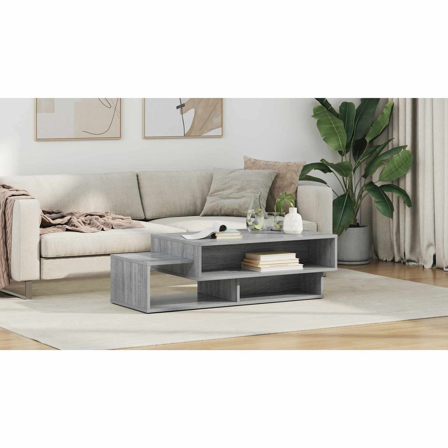 Coffee Table Grey Sonoma 105 x 50 x 32.5 cm Engineered Wood