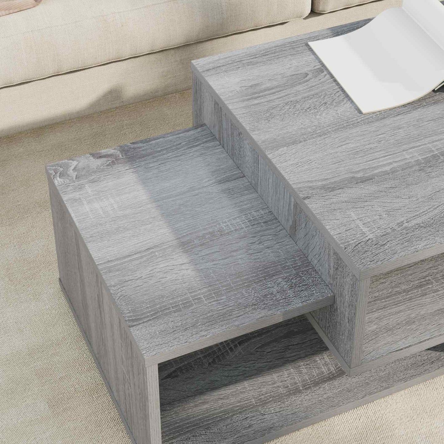 Coffee Table Grey Sonoma 105 x 50 x 32.5 cm Engineered Wood