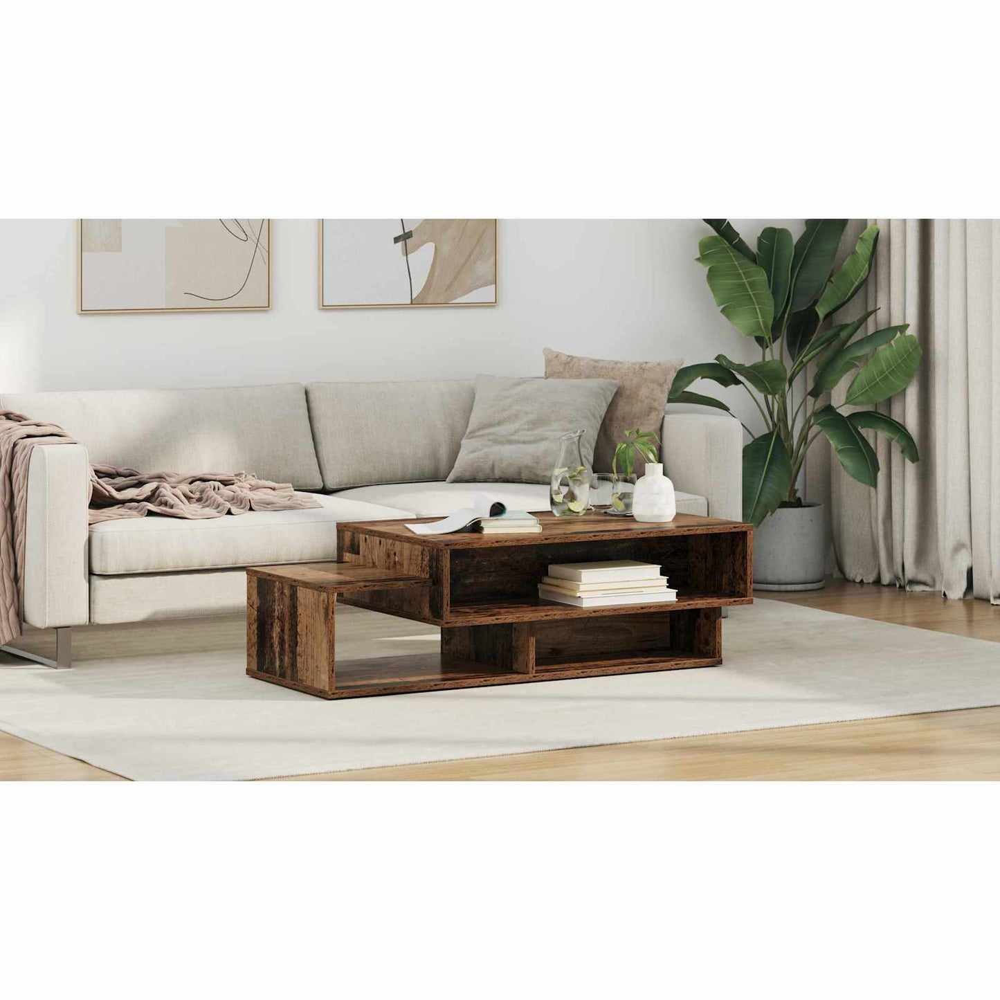 Coffee Table Old Wood 105 x 50 x 32.5 cm Engineered Wood