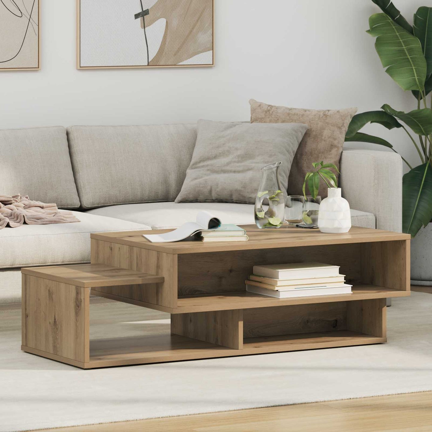 Coffee Table Artisan Oak 105 x 50 x 32.5 cm Engineered Wood