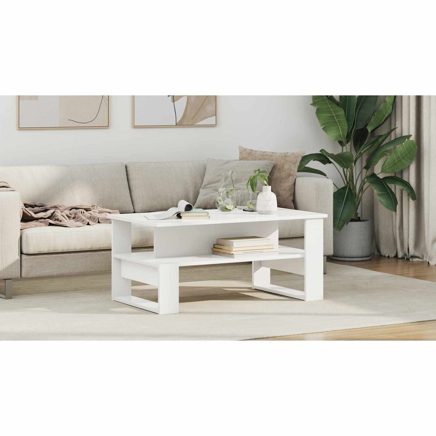 Coffee Table White 90 x 50 x 40 cm Engineered Wood