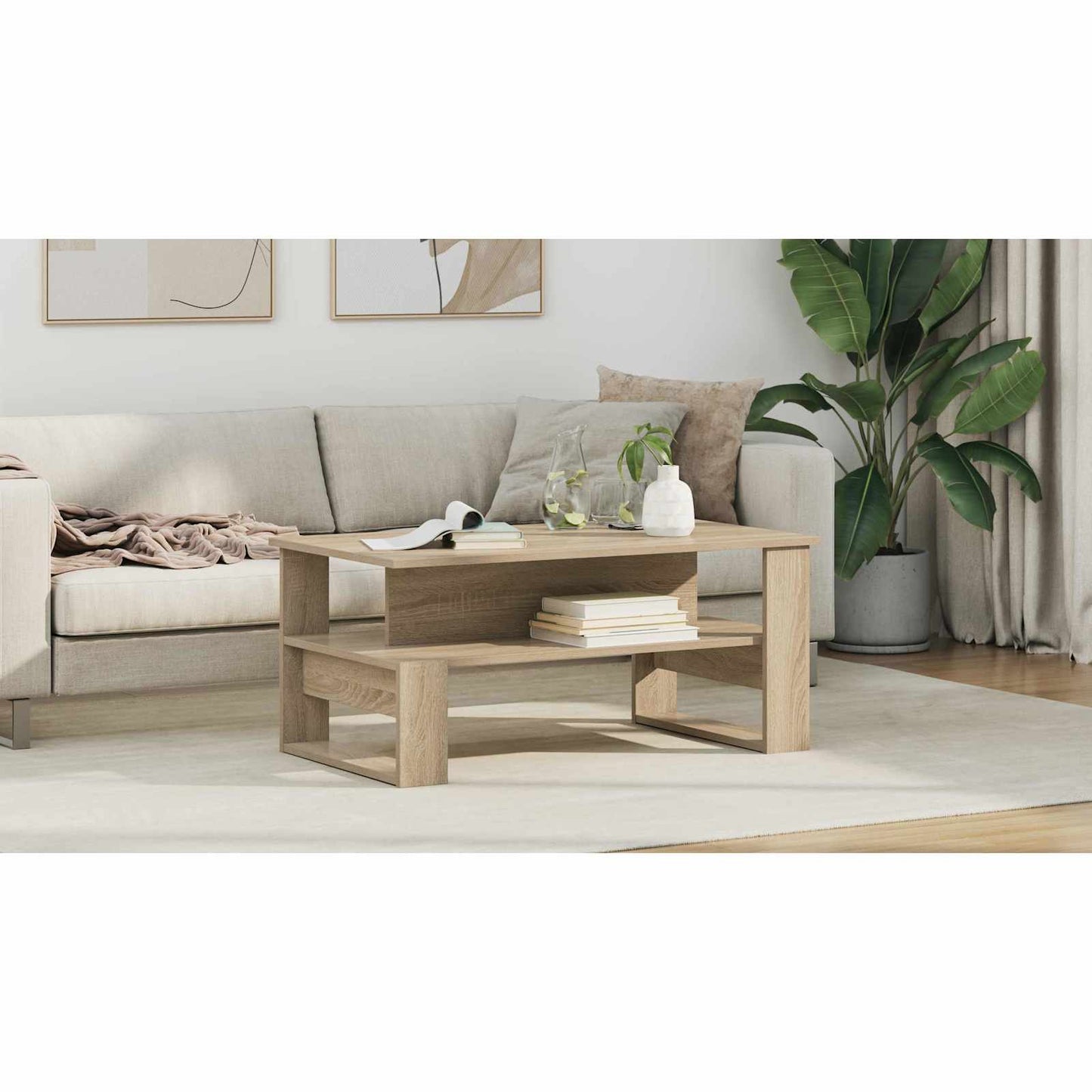 Coffee Table Sonoma Oak 90 x 50 x 40 cm Engineered Wood