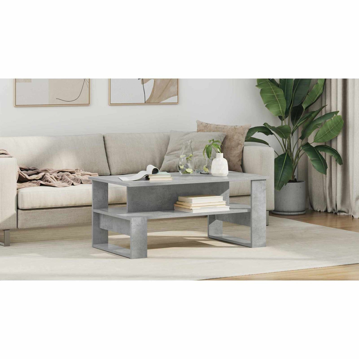 Coffee Table Concrete Grey 90 x 50 x 40 cm Engineered Wood
