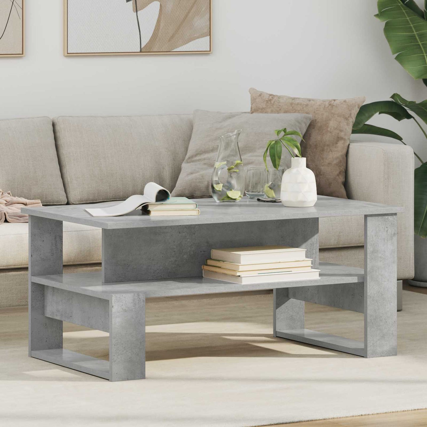 Coffee Table Concrete Grey 90 x 50 x 40 cm Engineered Wood