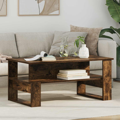 Coffee Table Smoked Oak 90 x 50 x 40 cm Engineered Wood