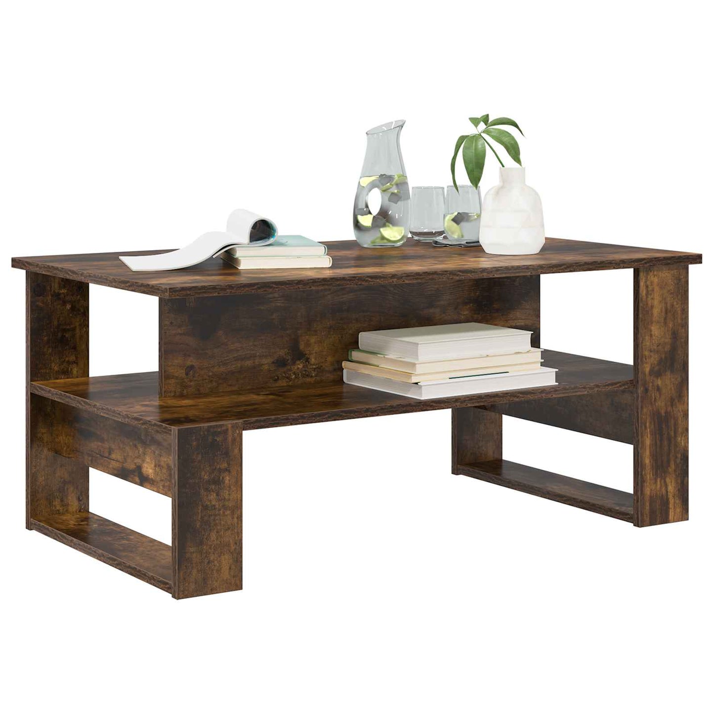 Coffee Table Smoked Oak 90 x 50 x 40 cm Engineered Wood