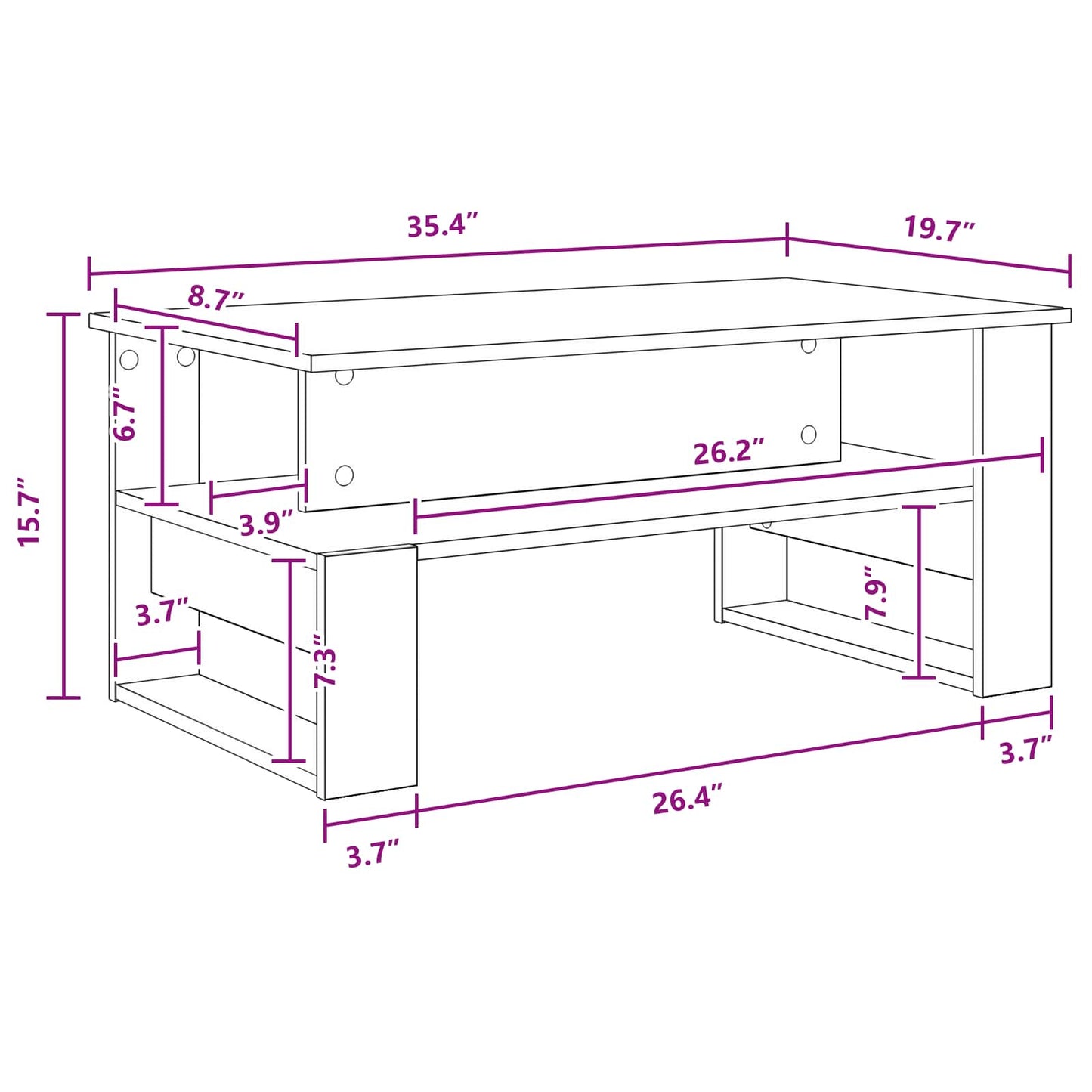 Coffee Table Grey Sonoma 90 x 50 x 40 cm Engineered Wood