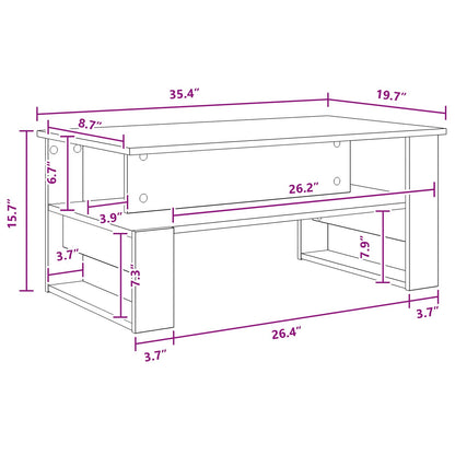 Coffee Table Grey Sonoma 90 x 50 x 40 cm Engineered Wood