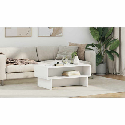 Coffee Table White 80 x 46 x 35 cm Engineered Wood