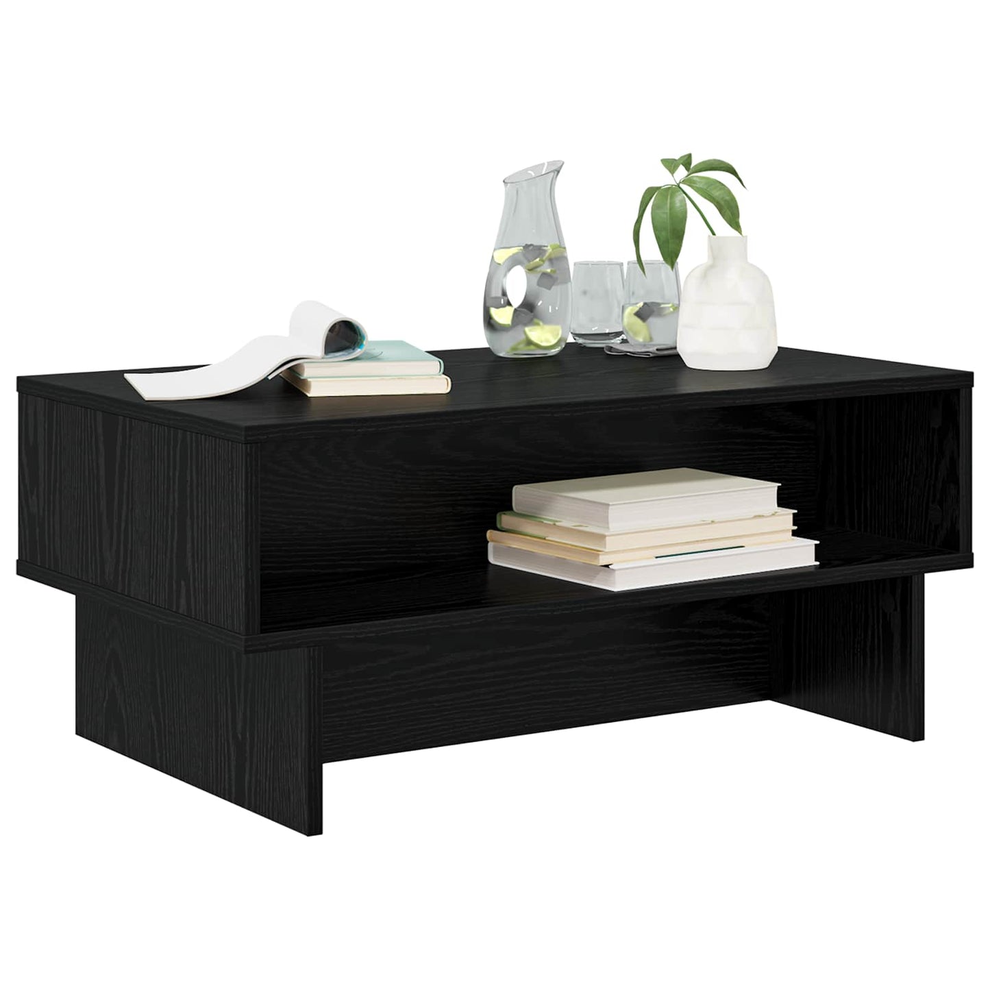 Coffee Table Black Oak 80 x 46 x 35 cm Engineered Wood