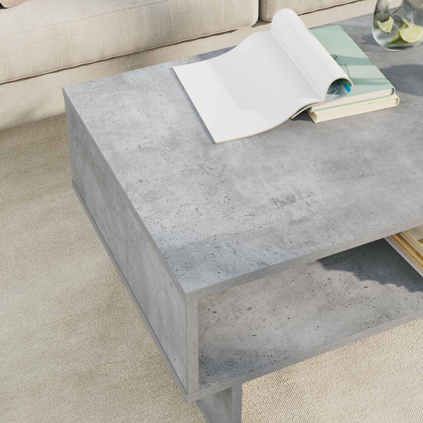 Coffee Table Concrete Grey 80 x 46 x 35 cm Engineered Wood