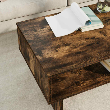 Coffee Table Smoked Oak 80 x 46 x 35 cm Engineered Wood