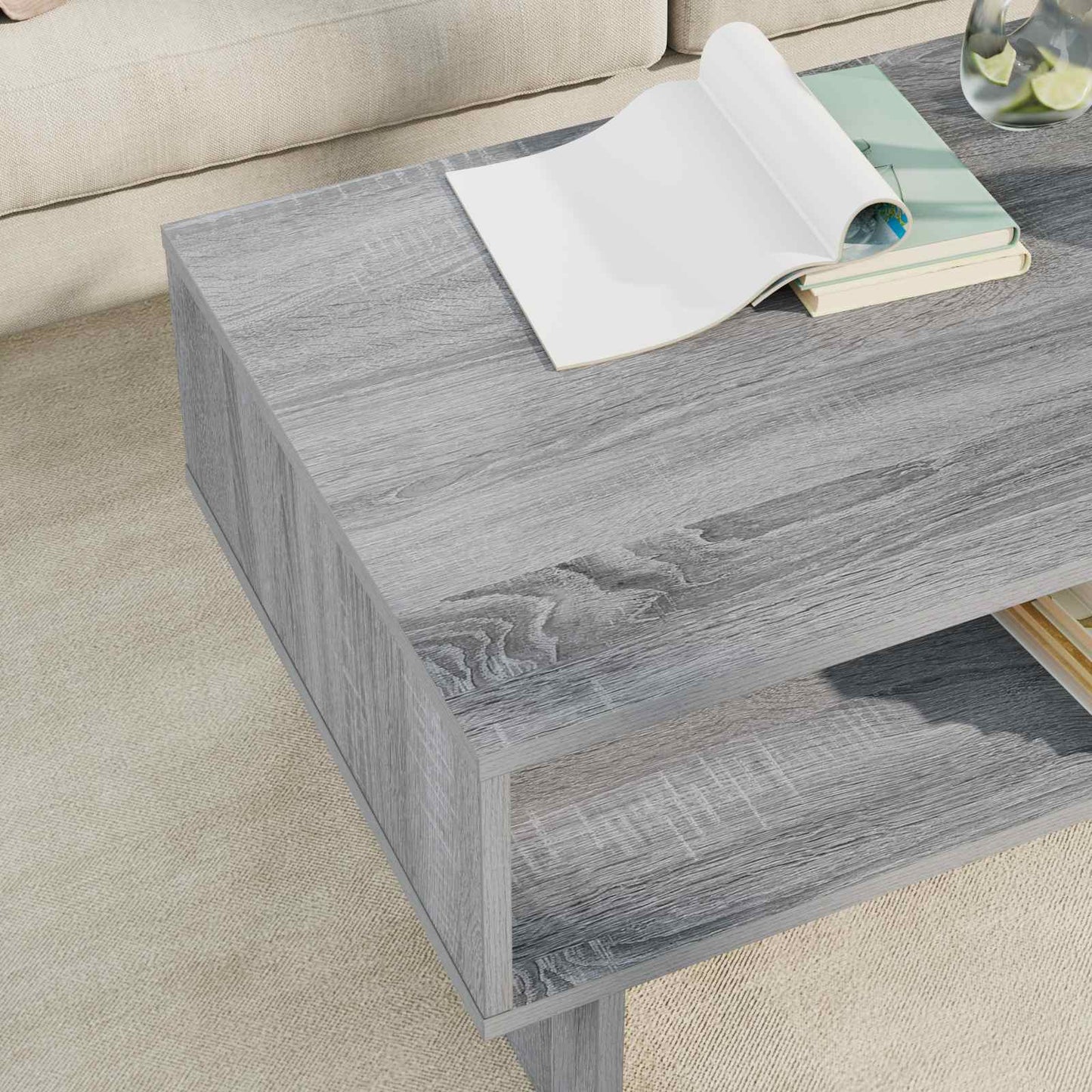 Coffee Table Grey Sonoma 80 x 46 x 35 cm Engineered Wood