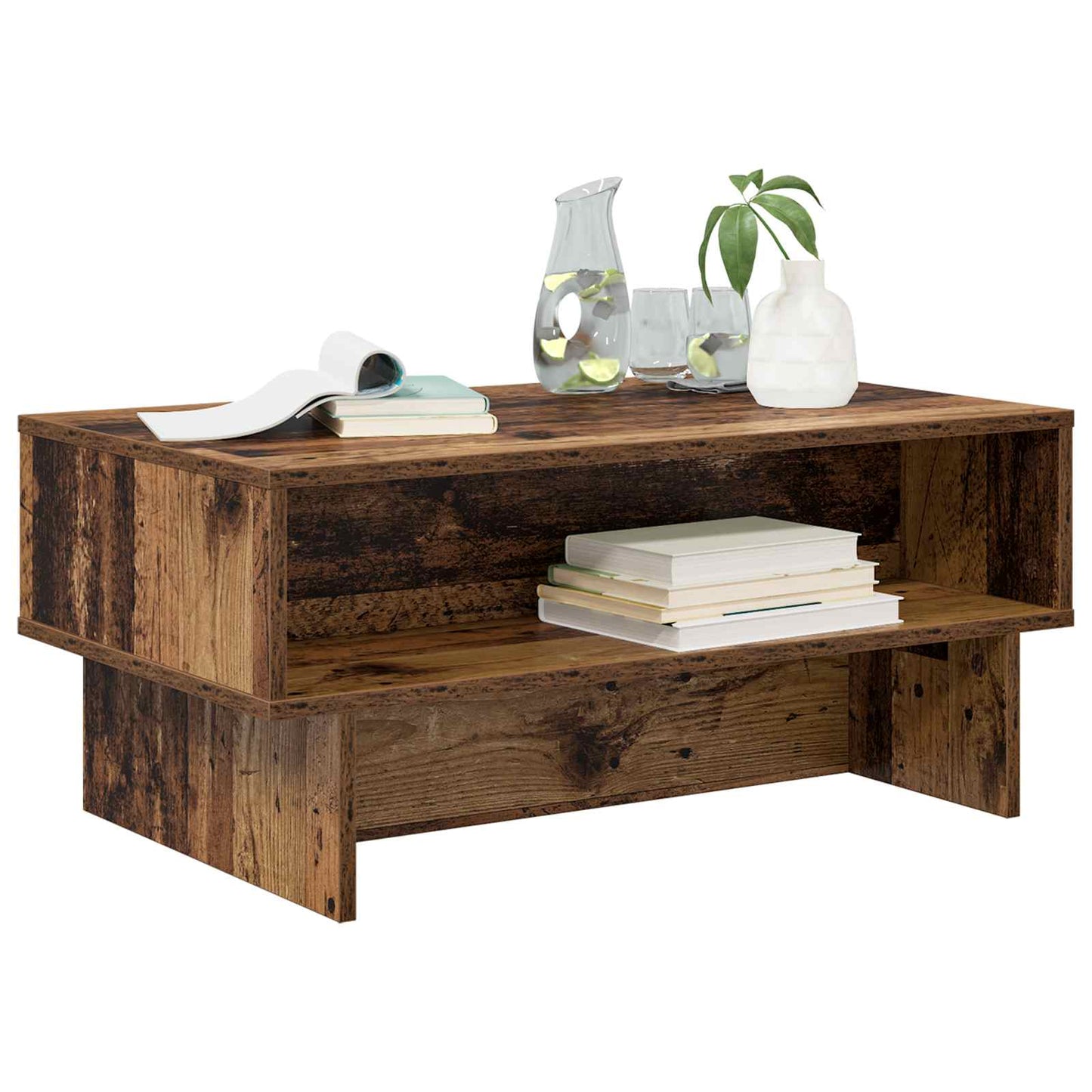 Coffee Table Old Wood 80 x 46 x 35 cm Engineered Wood