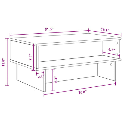 Coffee Table Old Wood 80 x 46 x 35 cm Engineered Wood