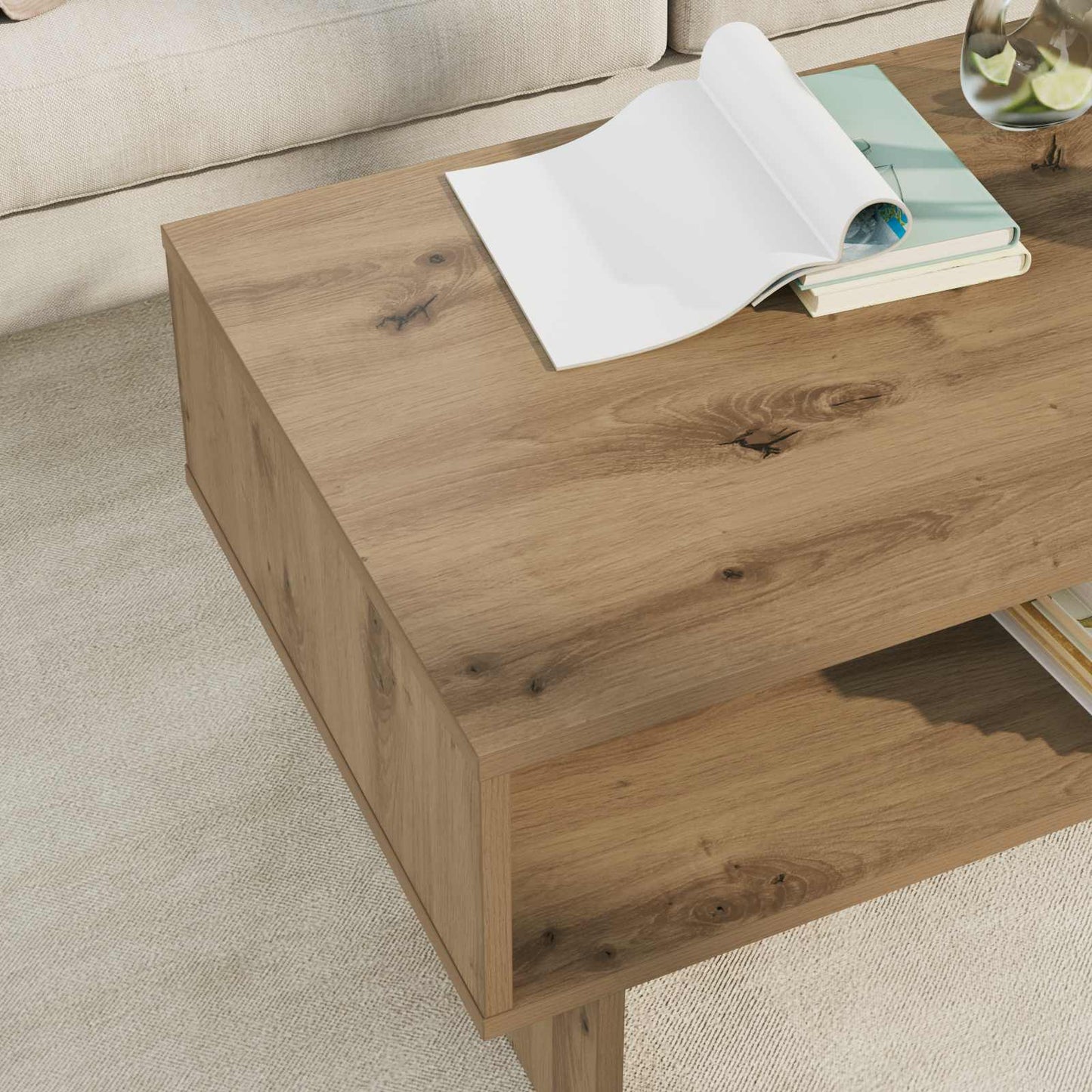 Coffee Table Artisan Oak 80 x 46 x 35 cm Engineered Wood