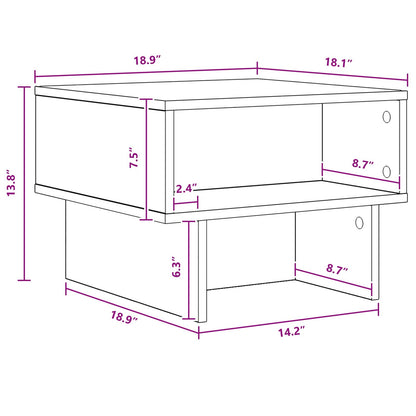 Coffee Table Black Oak 48 x 46 x 35 cm Engineered Wood
