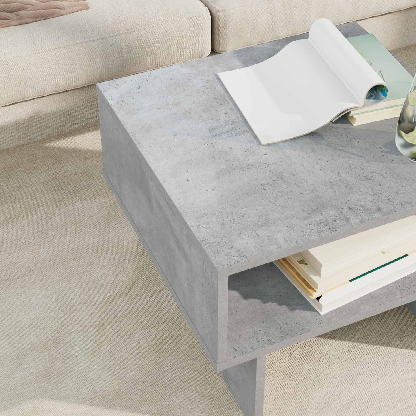 Coffee Table Concrete Grey 48 x 46 x 35 cm Engineered Wood