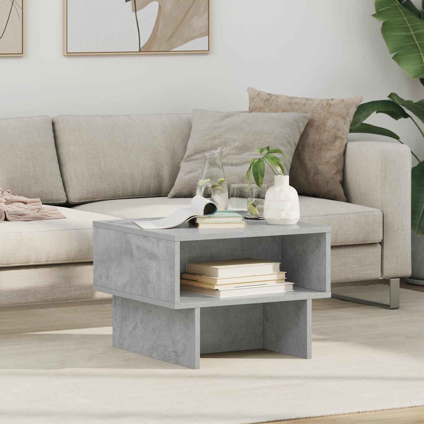 Coffee Table Concrete Grey 48 x 46 x 35 cm Engineered Wood