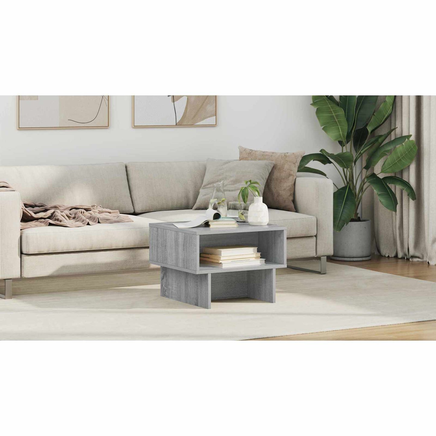 Coffee Table Grey Sonoma 48 x 46 x 35 cm Engineered Wood